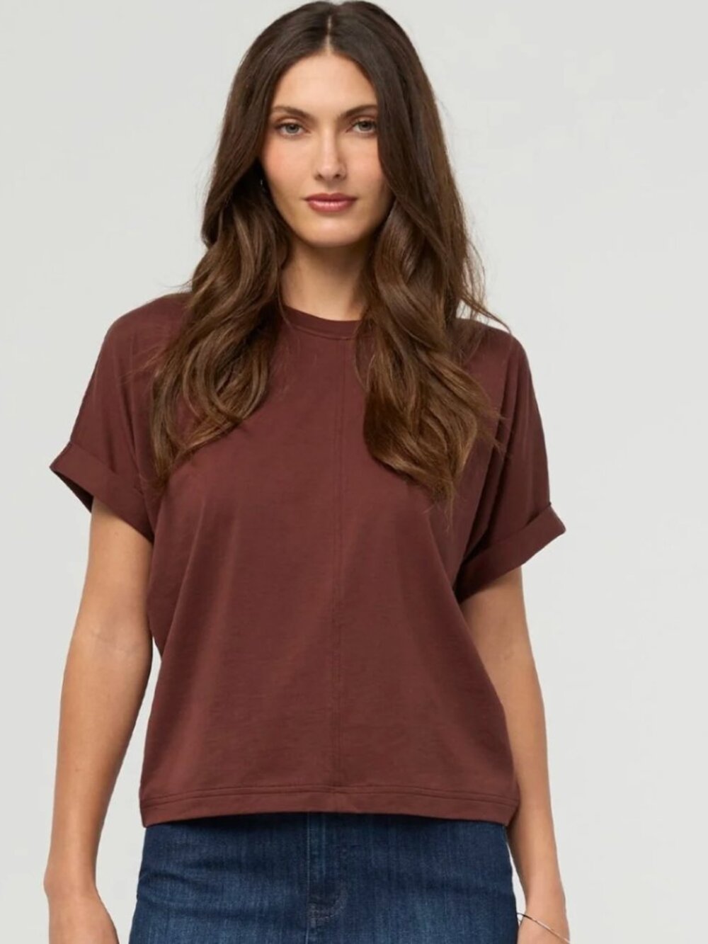 NWT DUER Pure Pima Dolman Tee in Chestnut - M